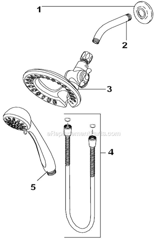 diagram shower head parts