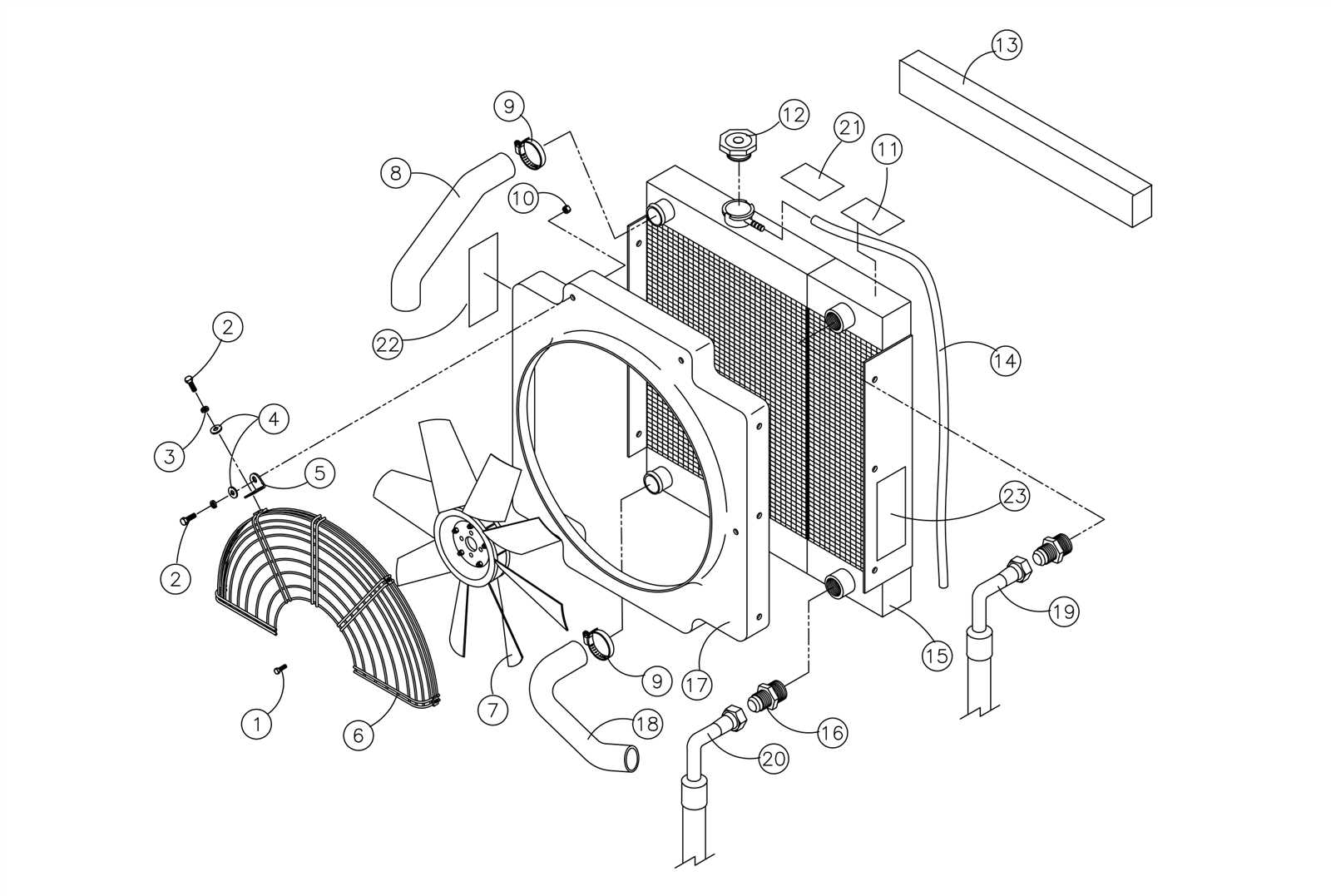 radiator parts diagram