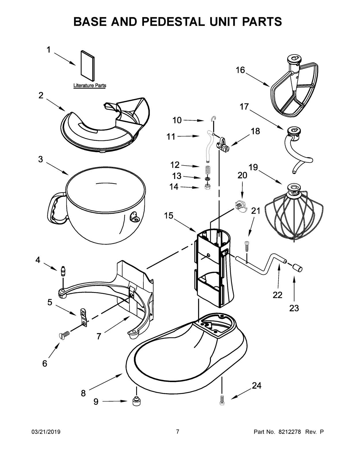 replacement kitchenaid mixer parts diagram