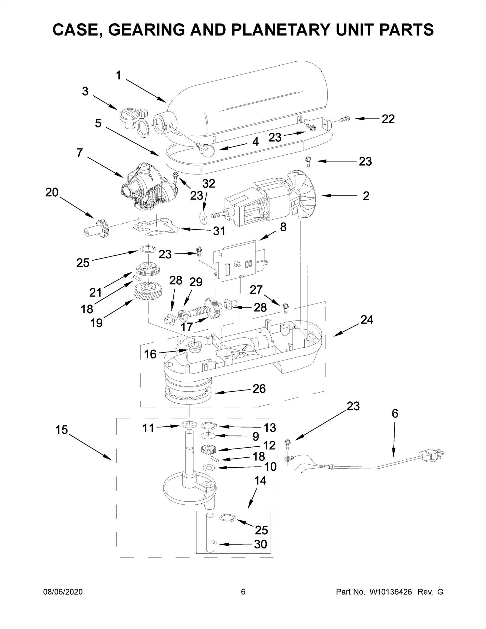 replacement kitchenaid mixer parts diagram