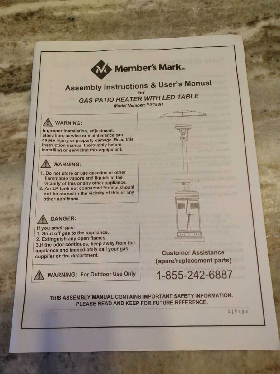 replacement patio heater parts diagram