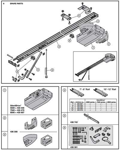 residential garage door parts diagram