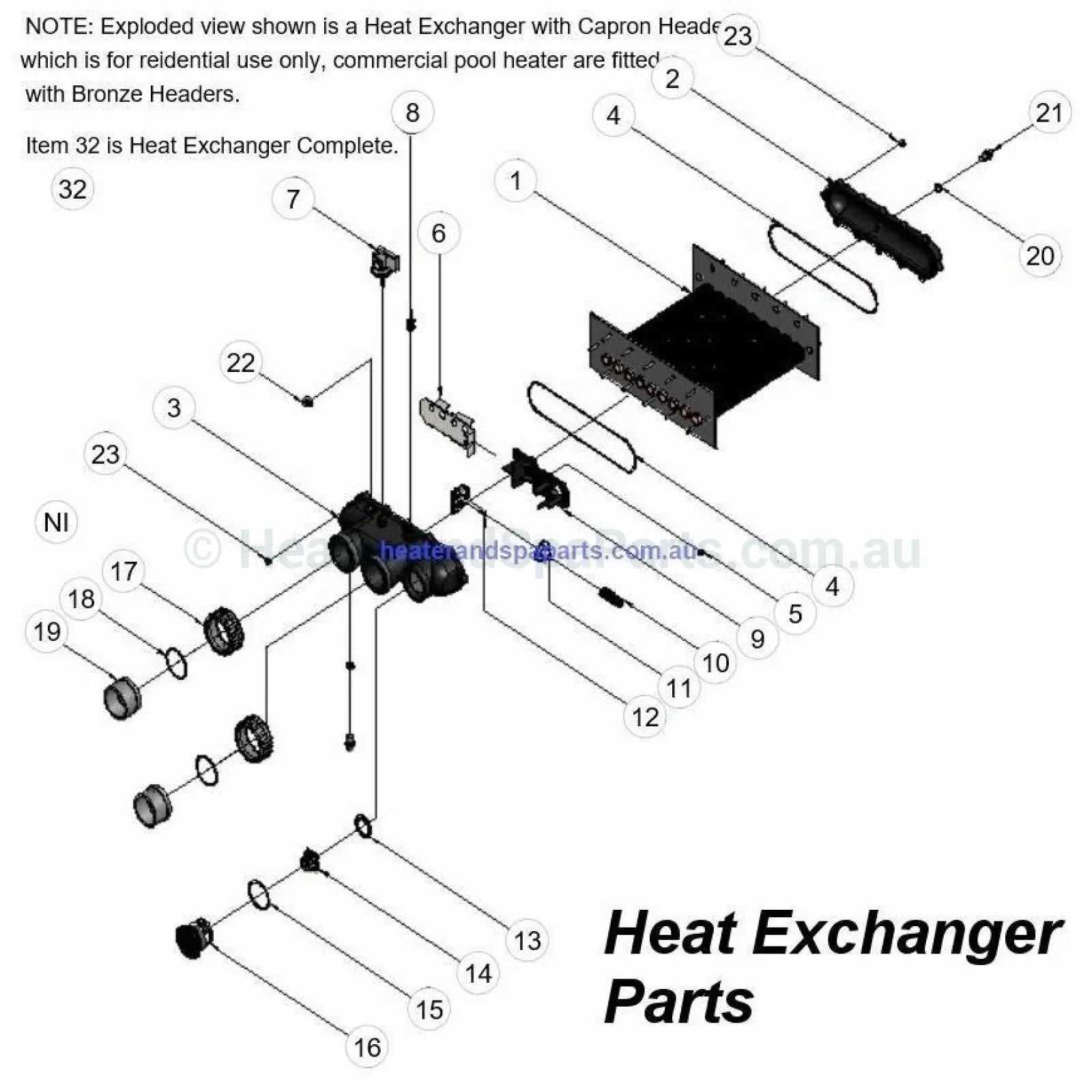 rheem pool heater parts diagram