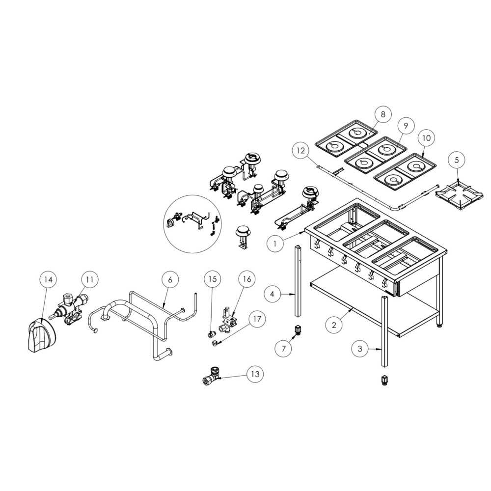 gas stove parts diagram