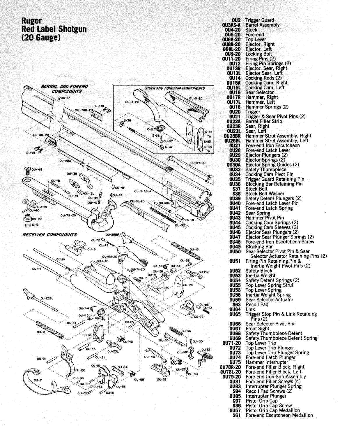 rossi 92 parts diagram