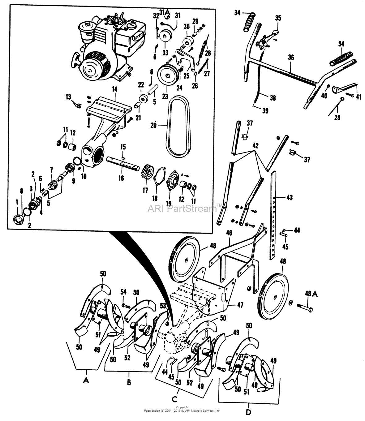 rototiller parts diagram