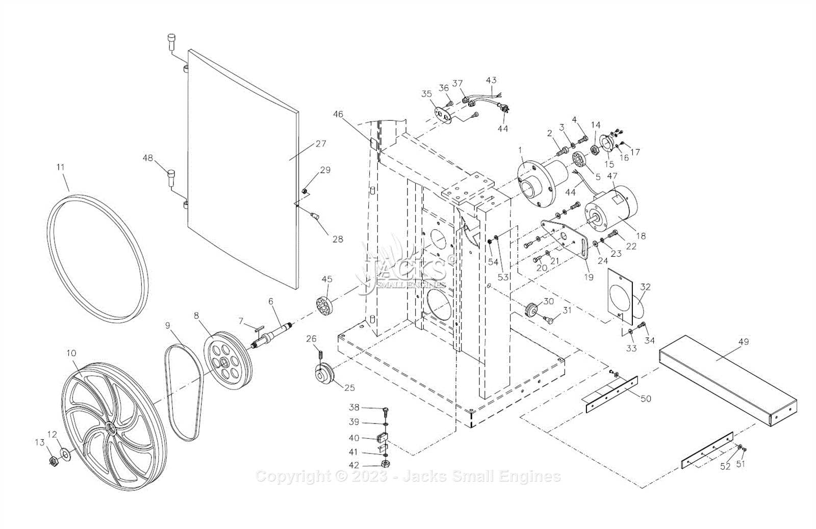 jet band saw parts diagram