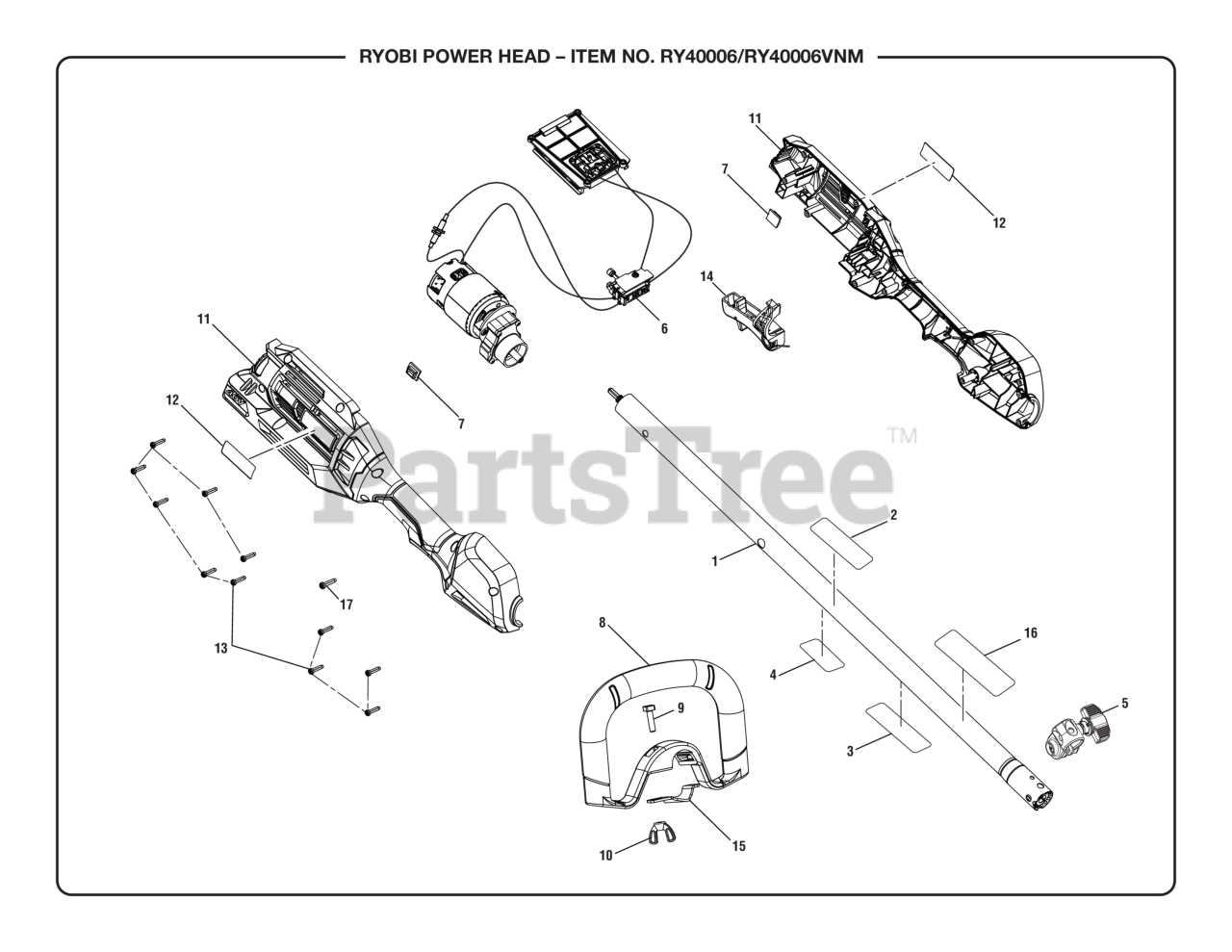 ryobi 18v trimmer parts diagram