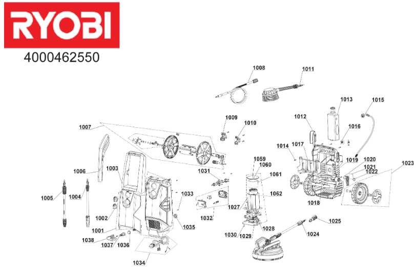 ryobi 3200 psi pressure washer parts diagram