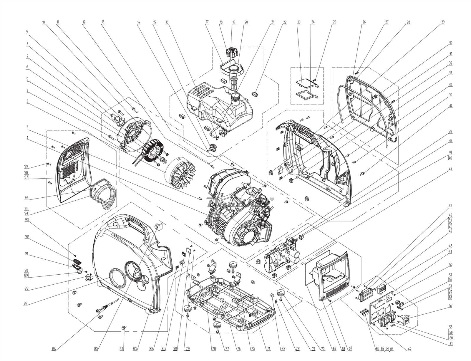 ryobi generator parts diagram