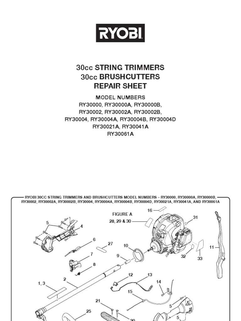 ryobi weed wacker parts diagram