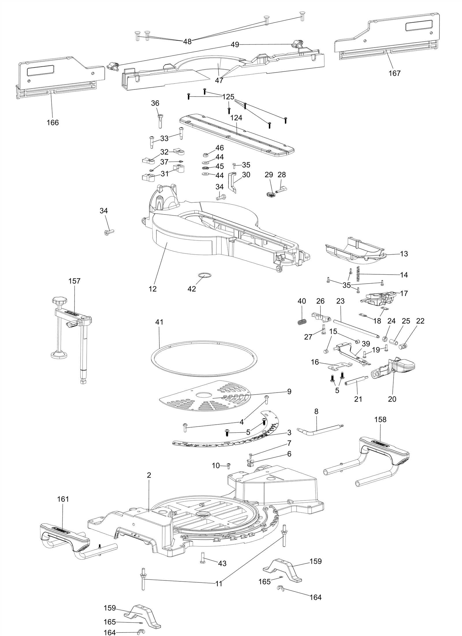 dewalt dws780 parts diagram