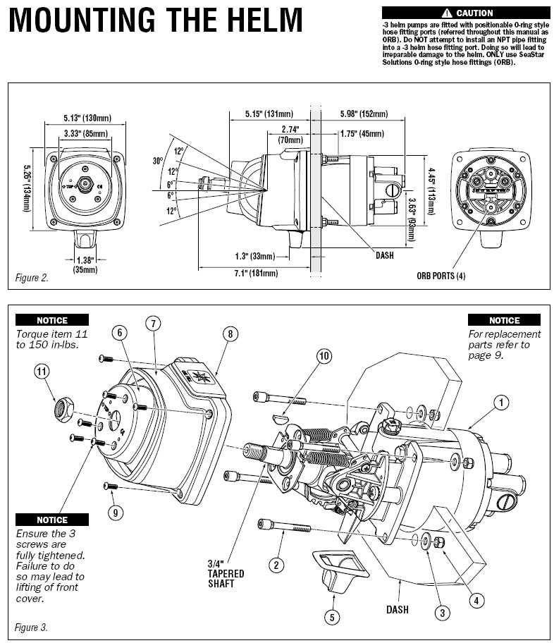 seastar hydraulic steering parts diagram