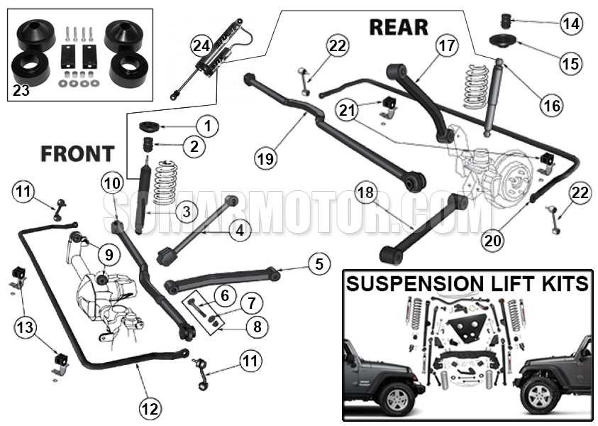 jeep wrangler jk front end parts diagram