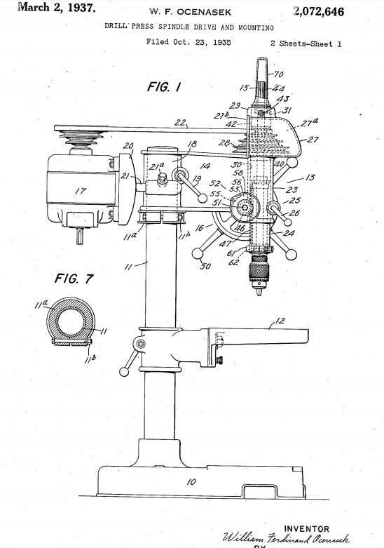 drill press parts diagram