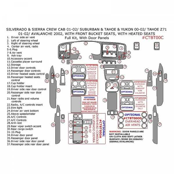 silverado chevy silverado interior parts diagram