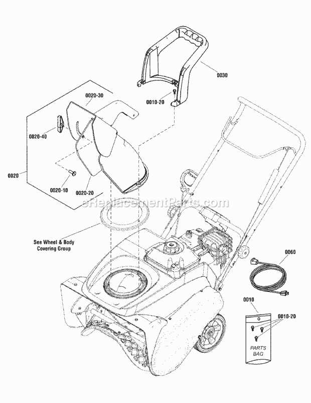 simplicity snowblower parts diagram