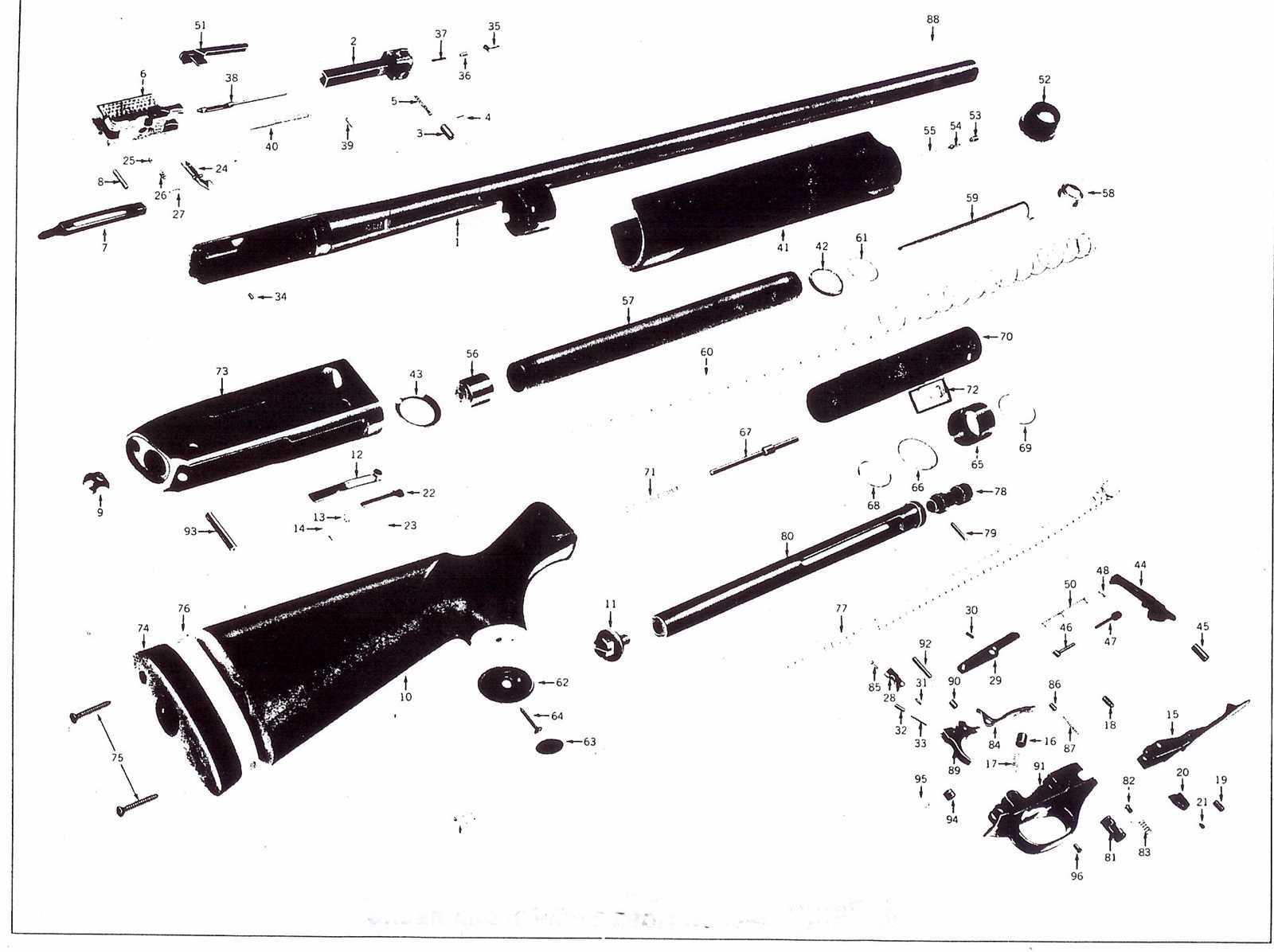 single shot shotgun parts diagram