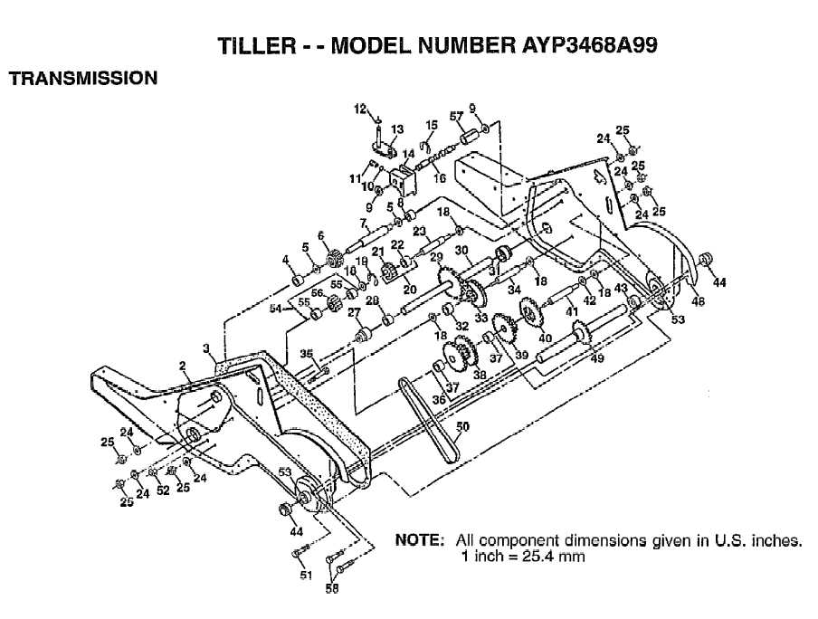 diagram rotary tiller parts