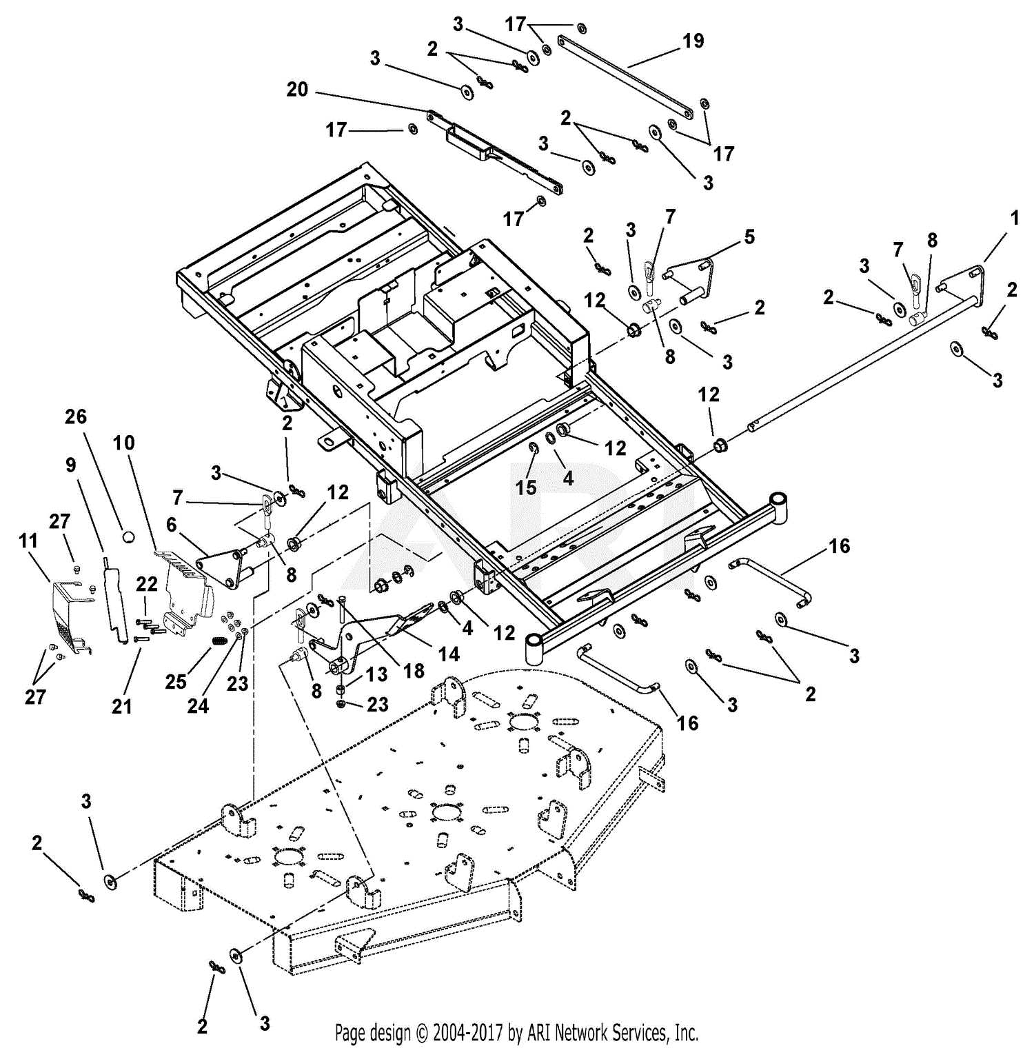 gravely mower deck parts diagram