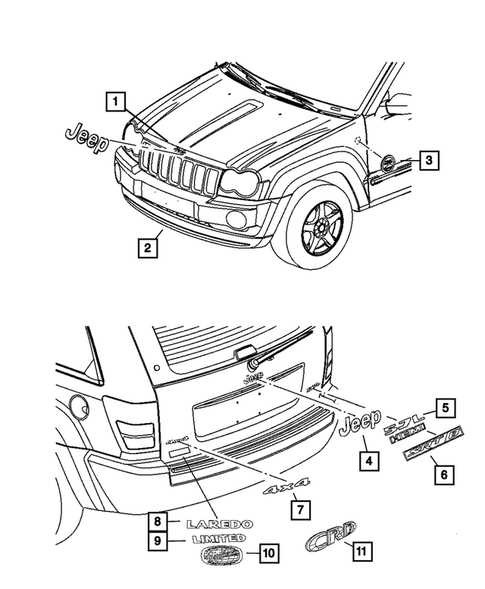 jeep cherokee body parts diagram