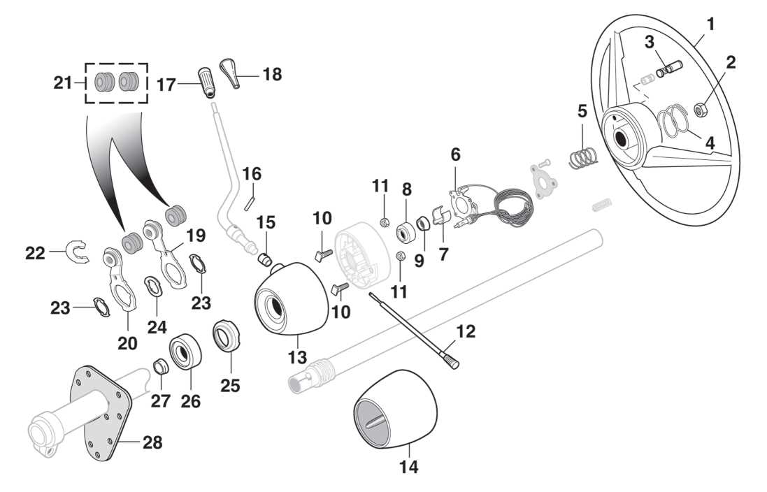 steering wheel parts diagram