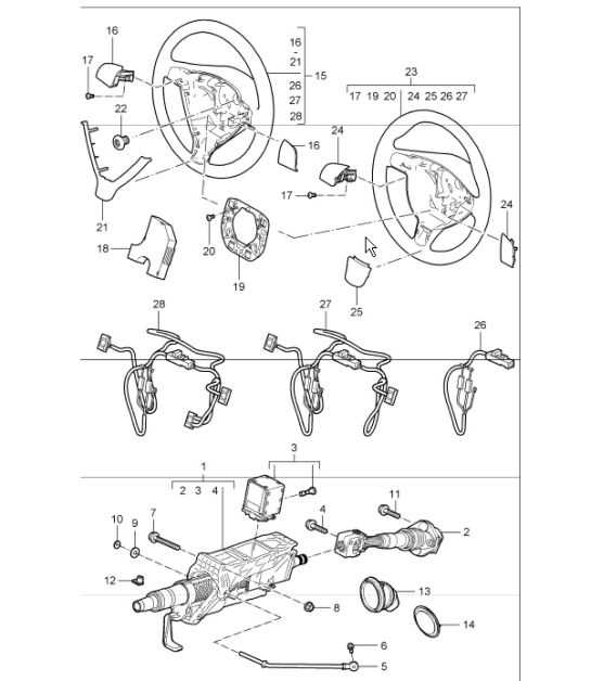 steering wheel parts diagram