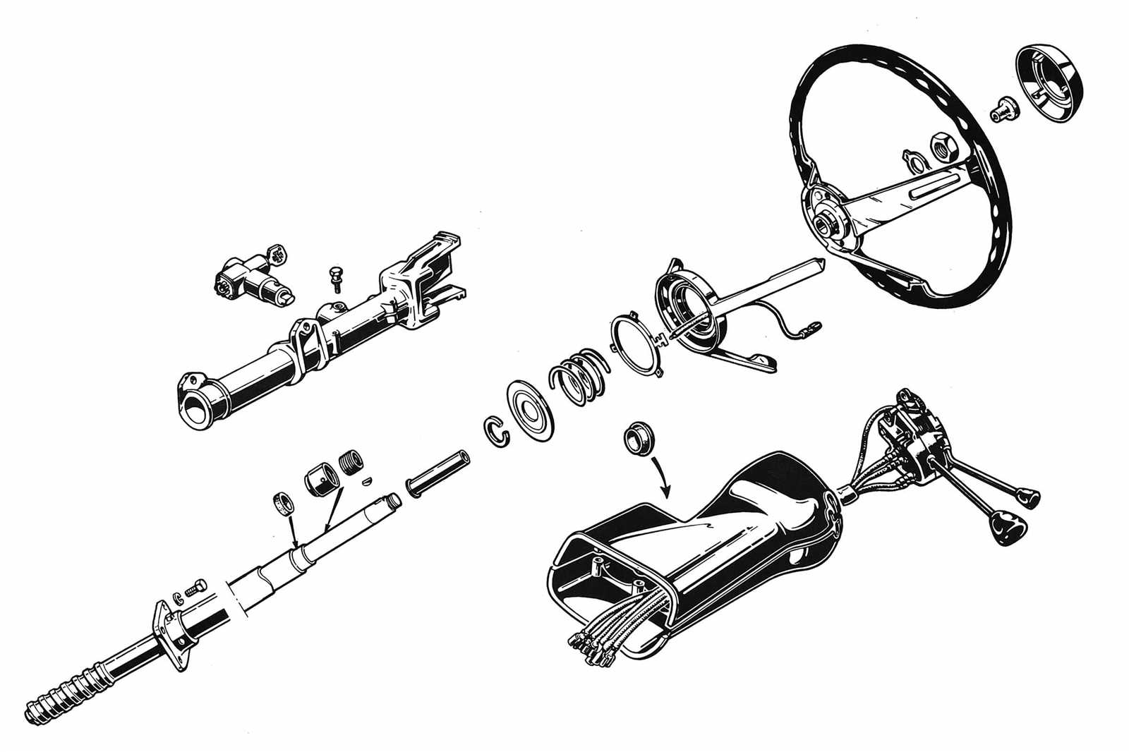 steering wheel parts diagram