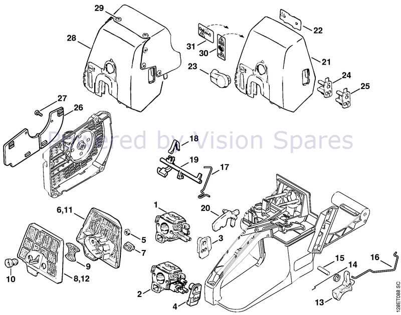 stihl 034 av super parts diagram