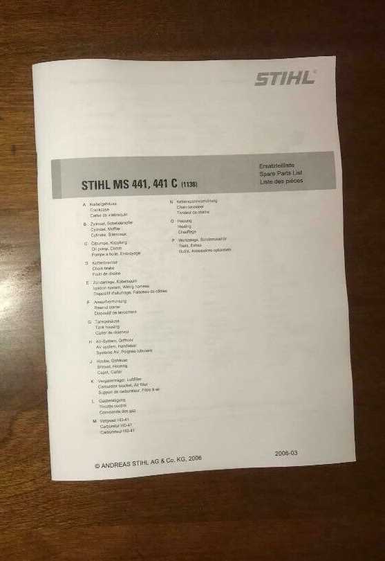 stihl ms441 parts diagram