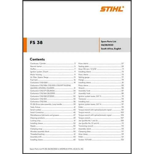 stihl weed eater parts diagram