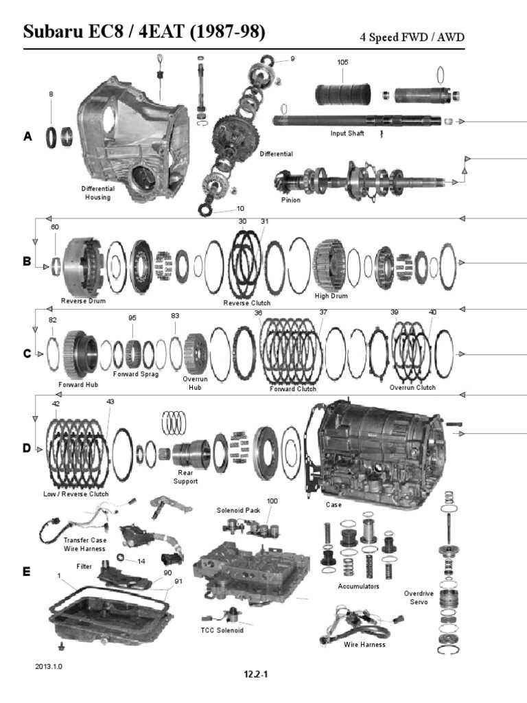 subaru manual transmission parts diagram