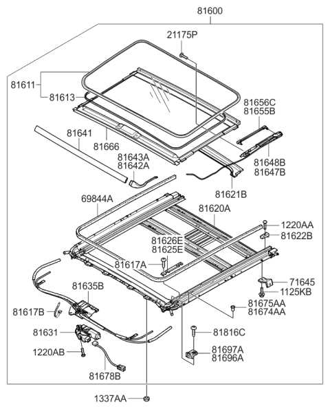 sunroof parts diagram