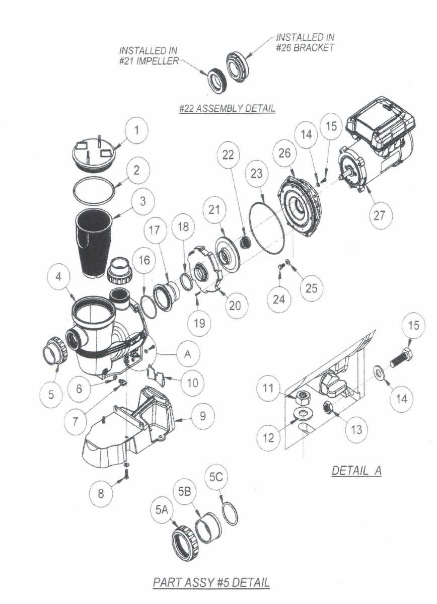 swimming pool pump parts diagram