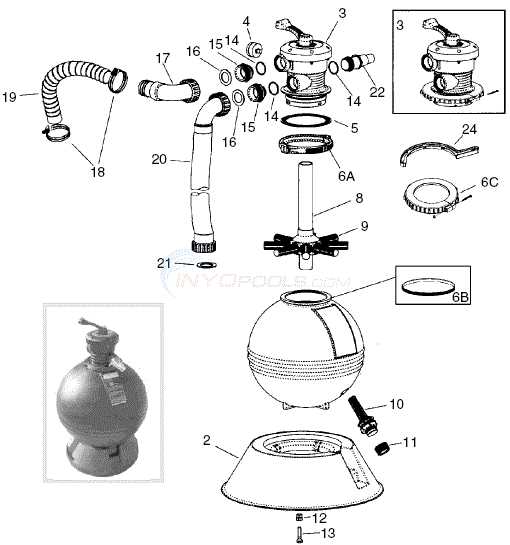 waterway sand filter parts diagram