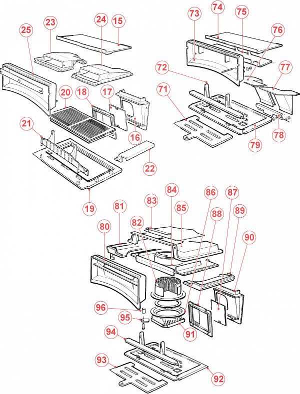 parts of a wood stove diagram