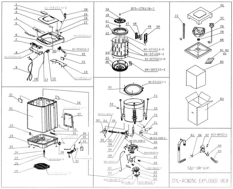 clothes washer parts diagram