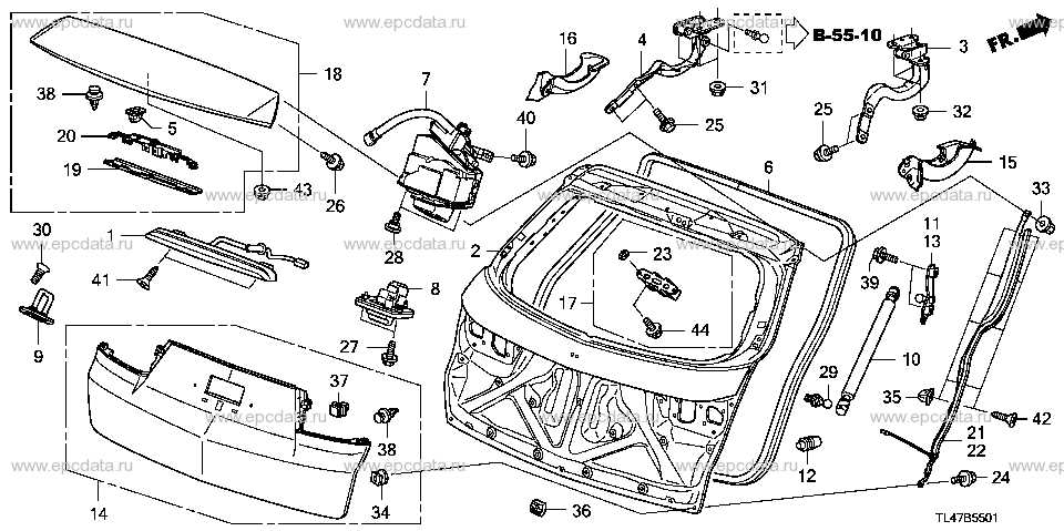 trailblazer tailgate parts diagram