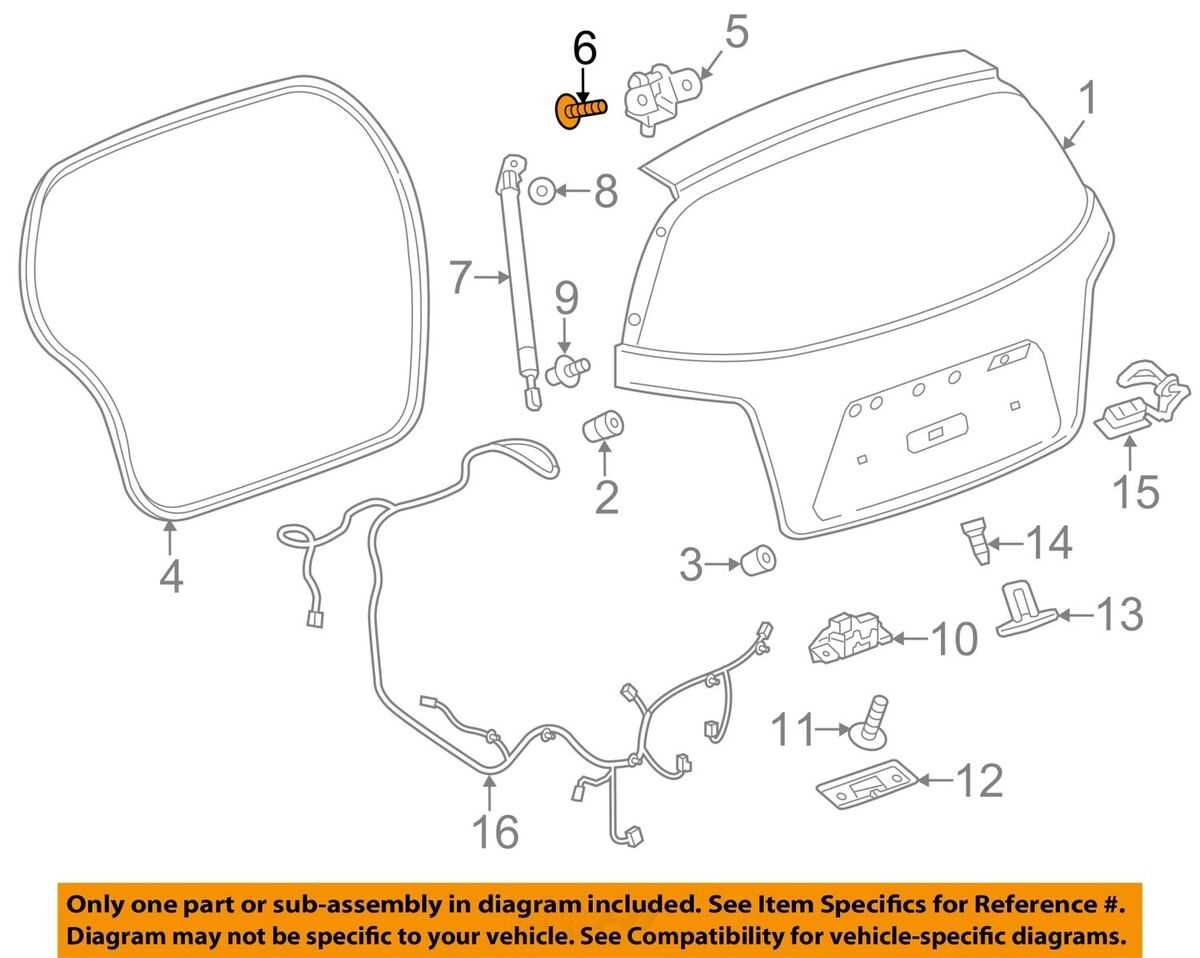 trailblazer tailgate parts diagram