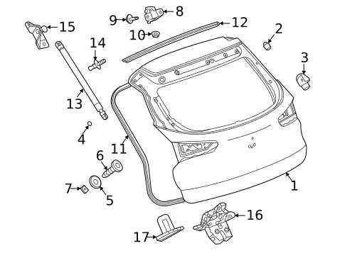 trailblazer tailgate parts diagram