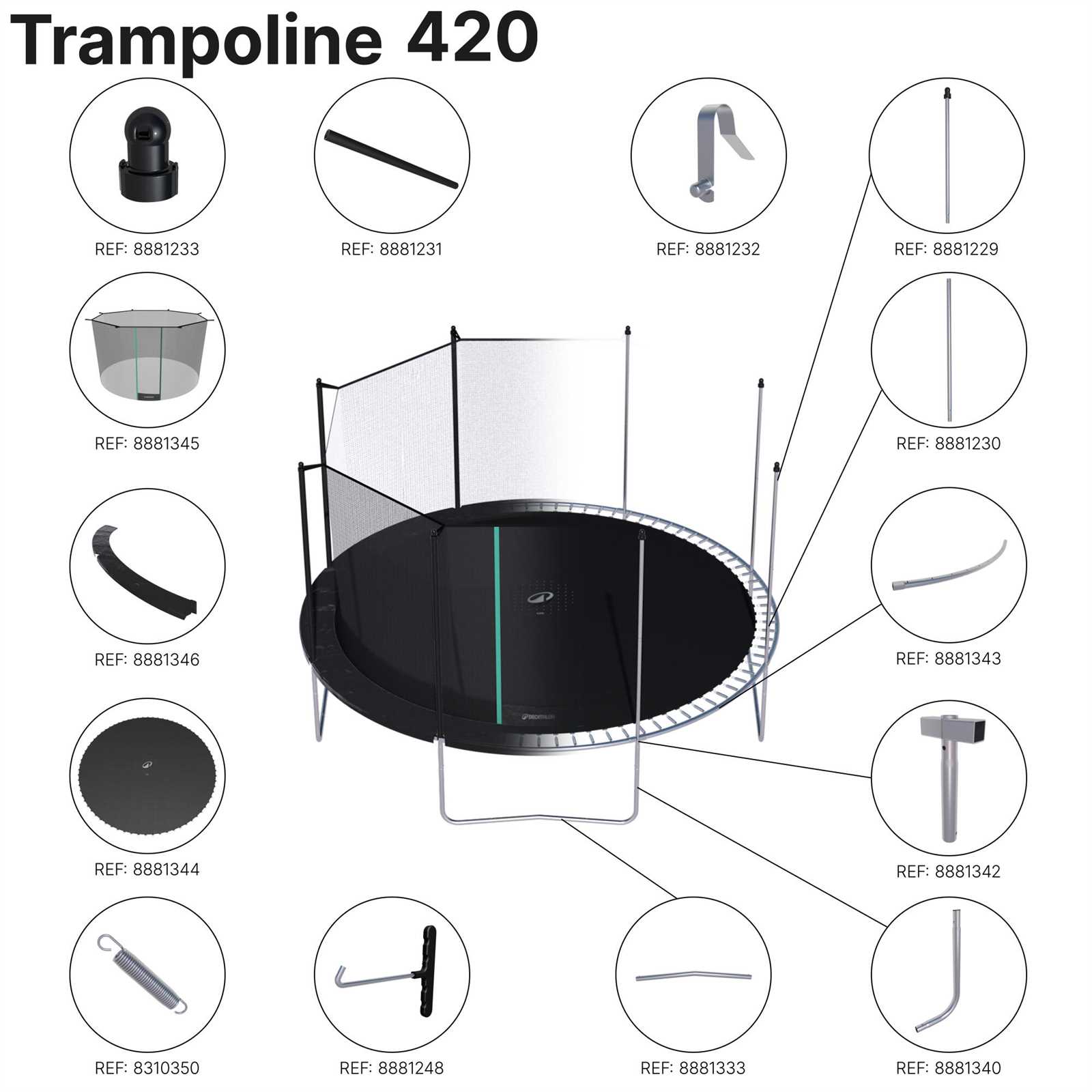 trampoline parts diagram