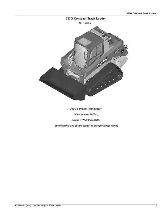 john deere 333g parts diagram