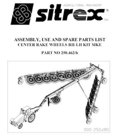 sitrex hay rake parts diagram