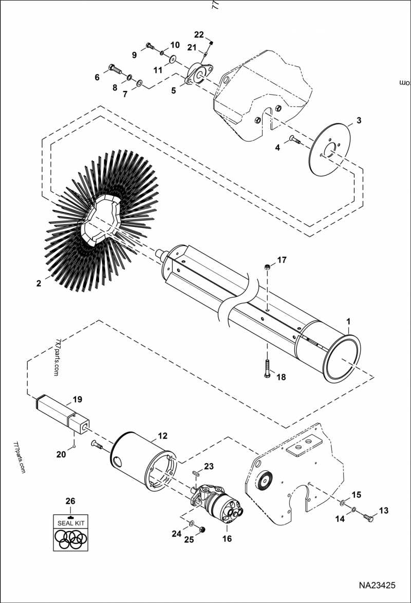 bobcat sweeper parts diagram