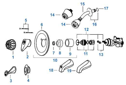 tub faucet parts diagram