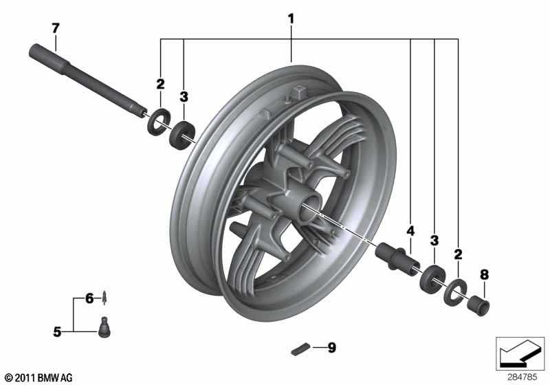 parts of a car wheel diagram