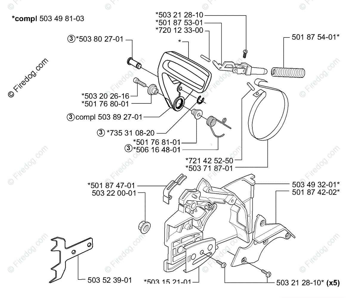 husqvarna chainsaw parts diagram