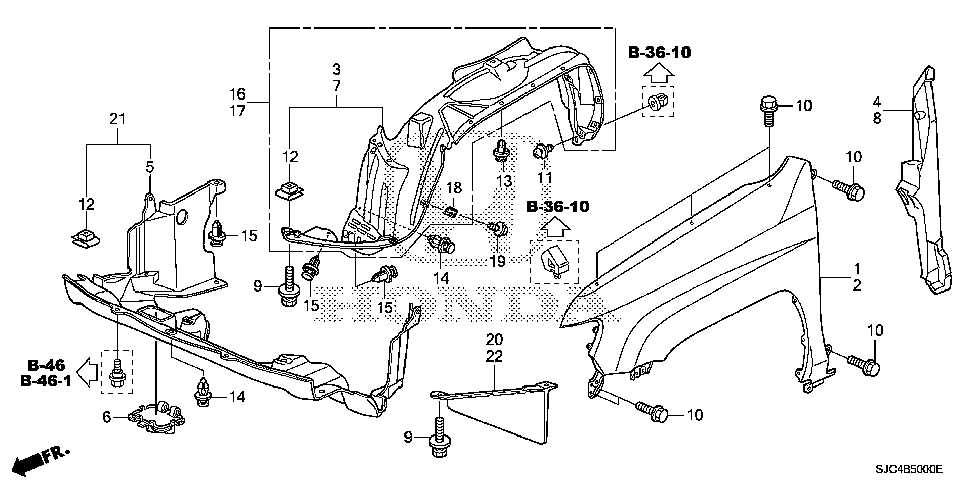 front end honda crv body parts diagram