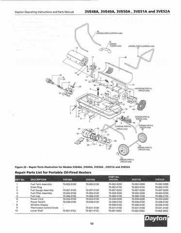 dayton heater parts diagram