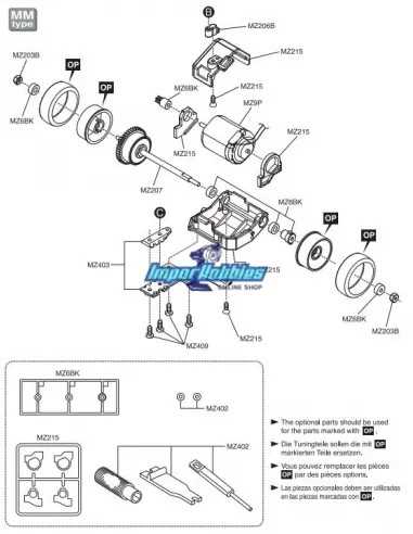 mini z parts diagram